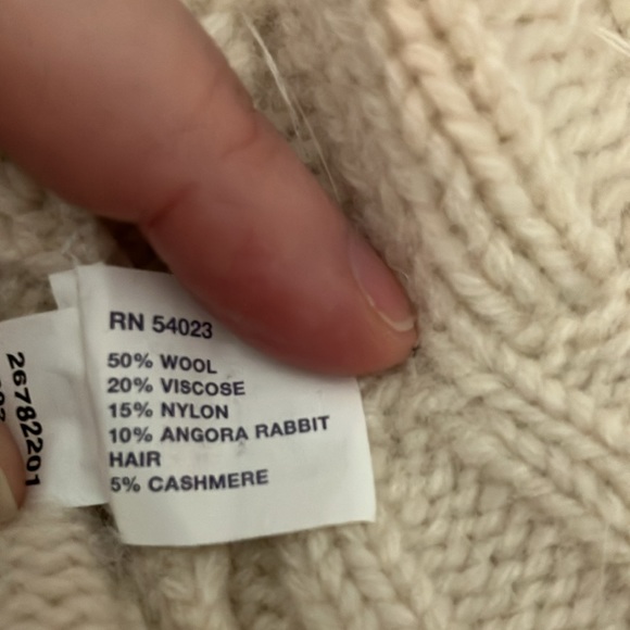 Cream button-up sweater with sequined detailing. XL. - Picture 6 of 8